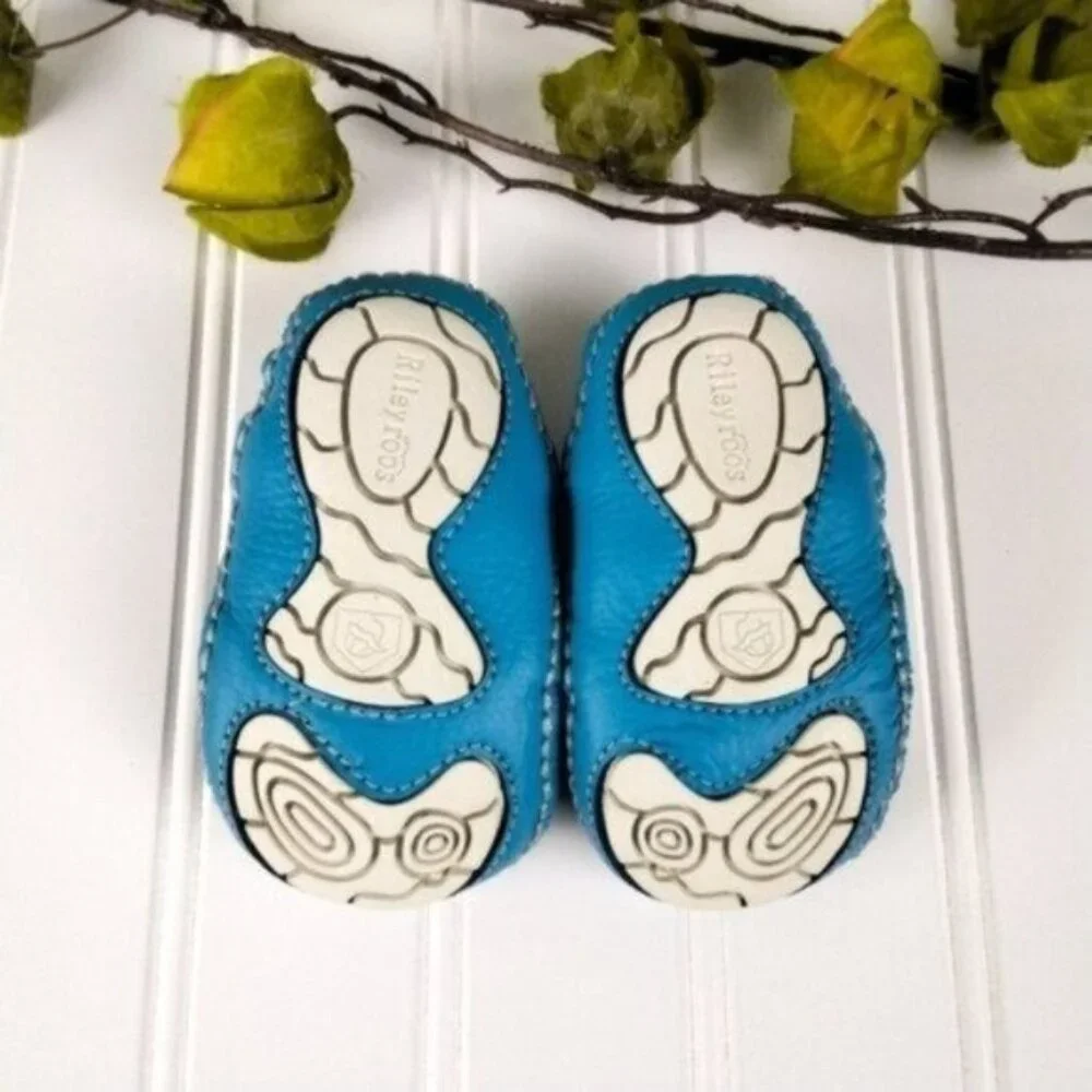 Riley Roos Mairin Leather Baby Shoes Turquoise Size Small 3-6 Months